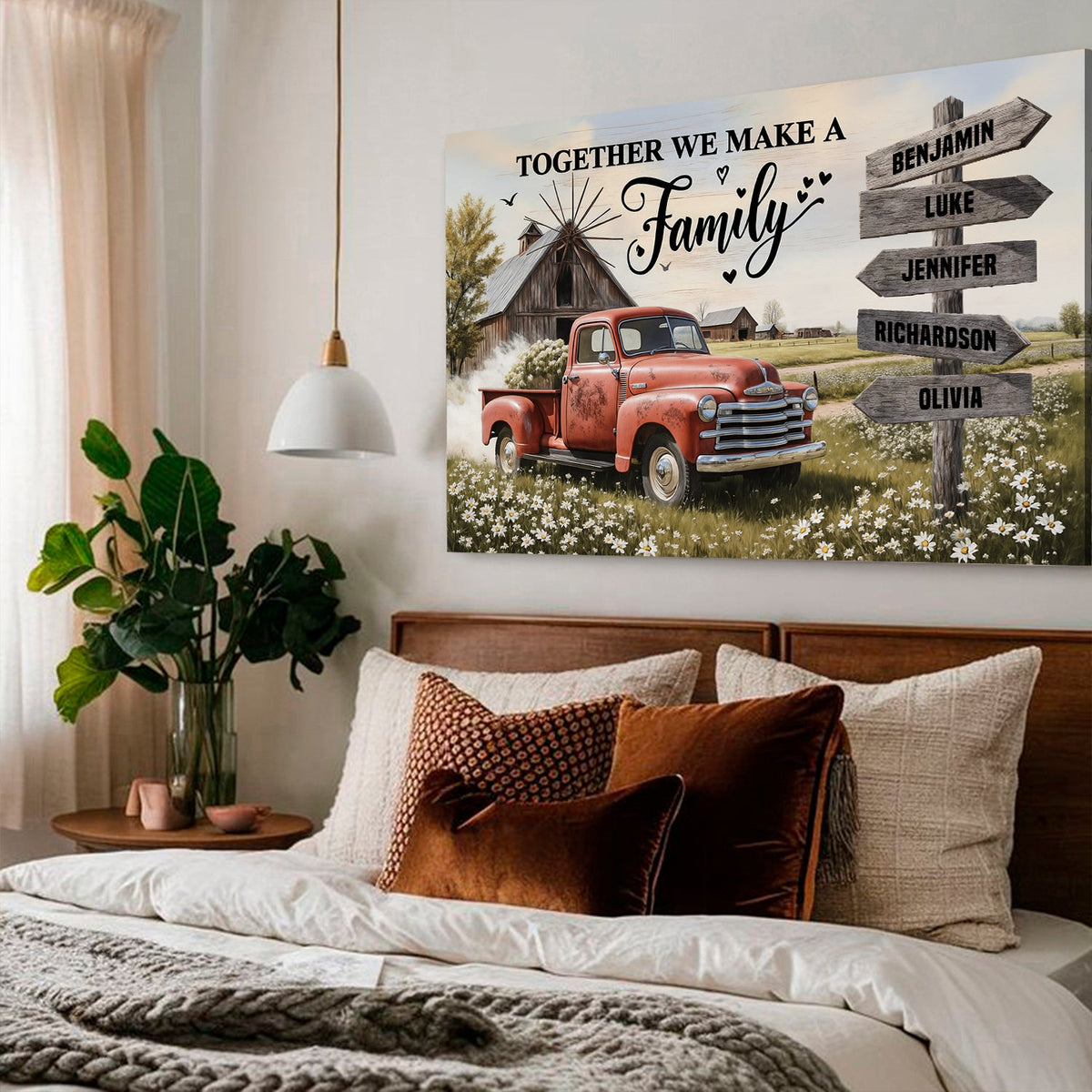 Arte de pared con camión estilo granja (personalizado)