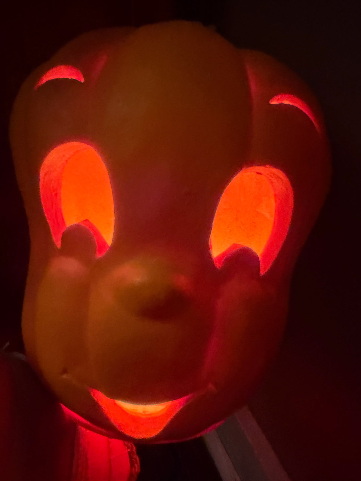Light-Up Foam Jack-o'-Lantern with Friendly Carved Face — Plug-In, Tested & Working