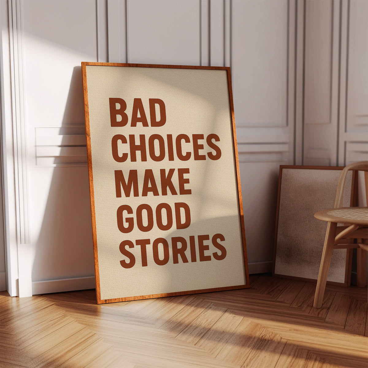 Bad Choices Make Good Stories Print wall art, a decorative piece for home or office interior design.