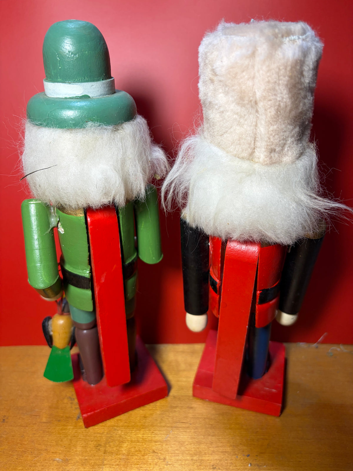 Vintage 1980s Wooden Nutcrackers — Huntsman & Soldier Pair (Original Peoples Drug Tag)