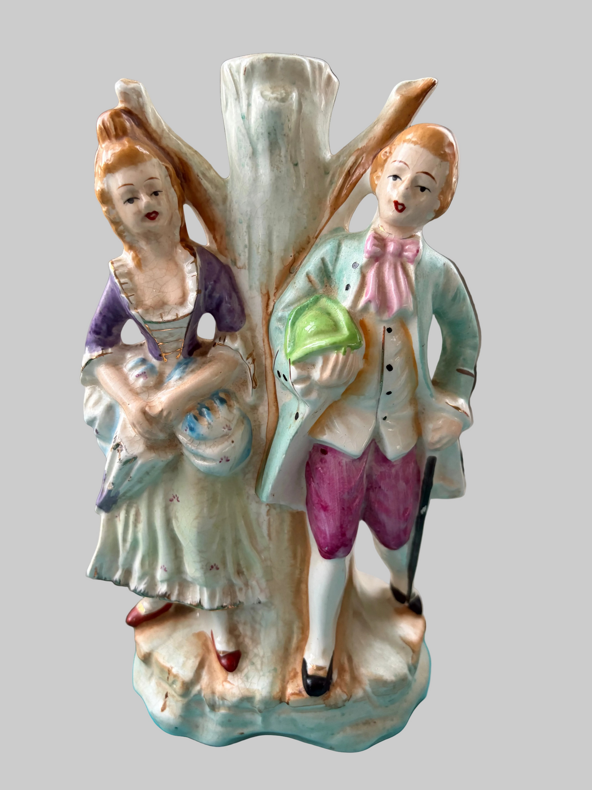 Vintage Courting Couple Bud Vase