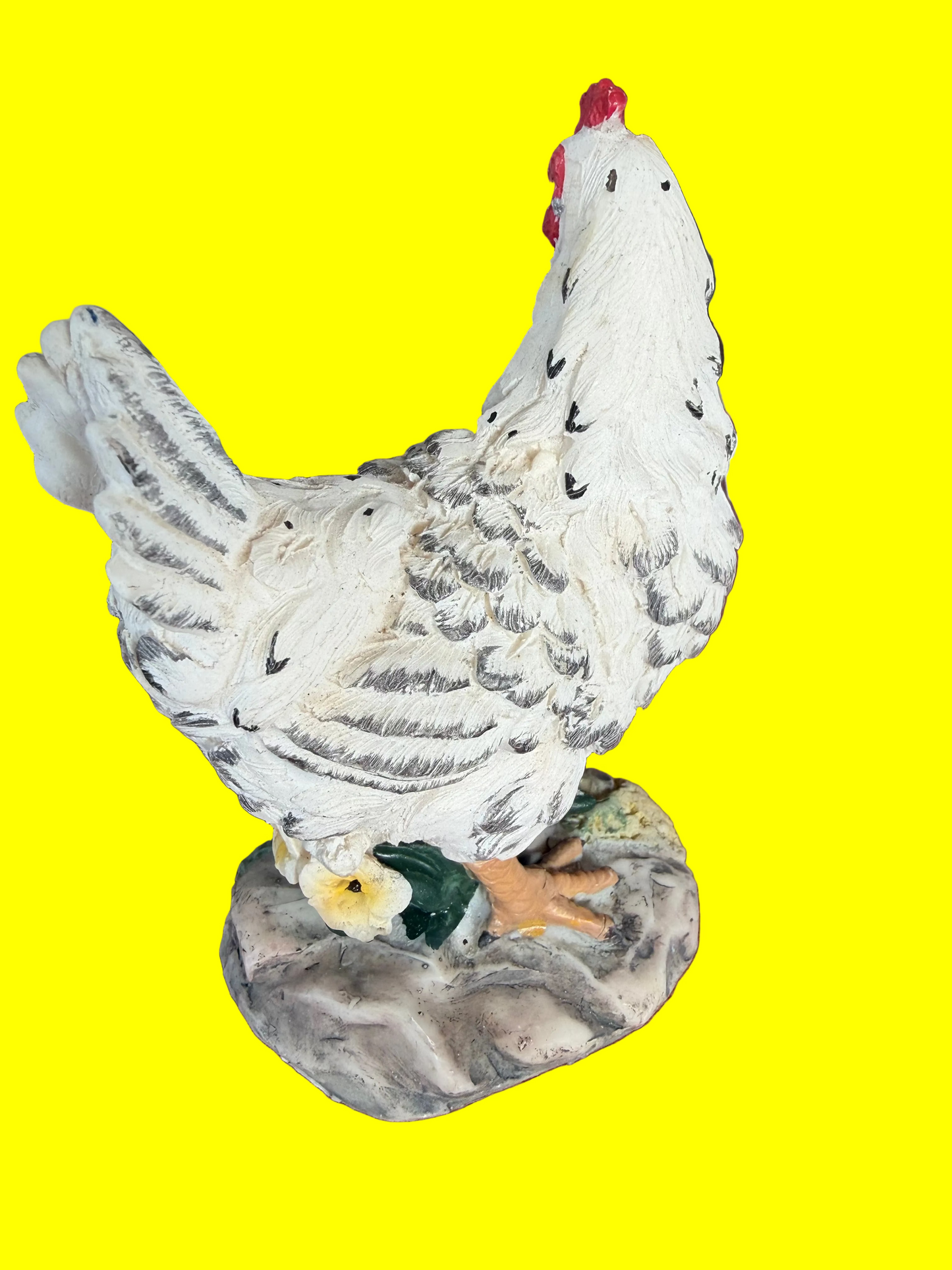 Farmhouse Resin Hen Figurine — Hand-Painted Country Decor