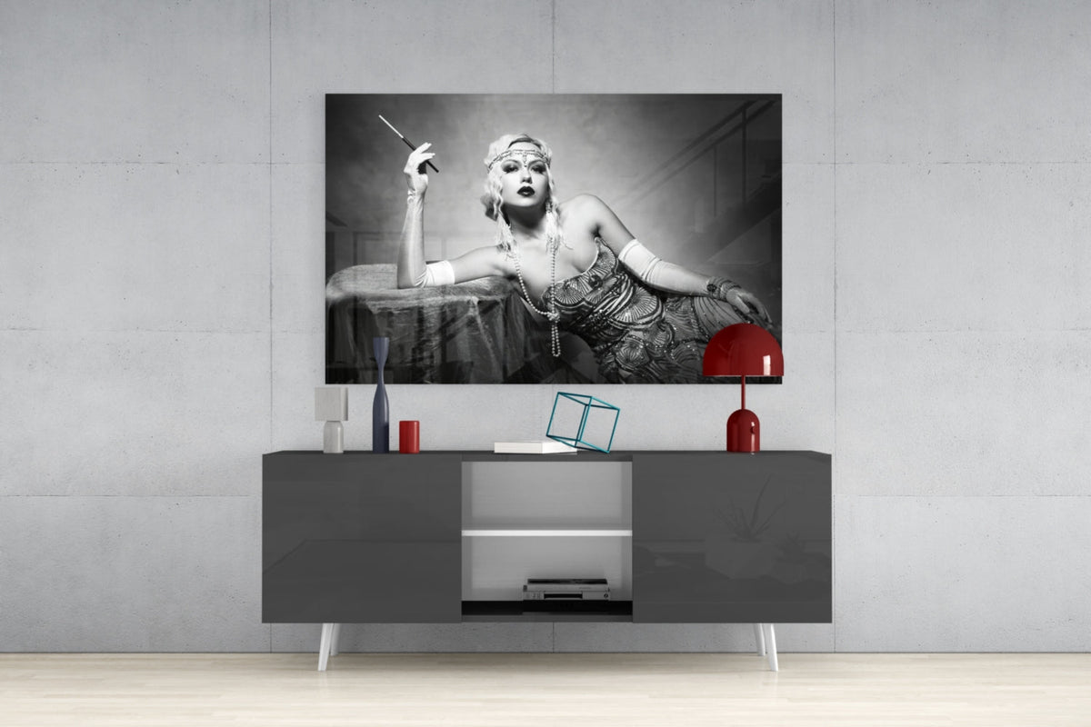 Arte de pared de cristal estilo años 20