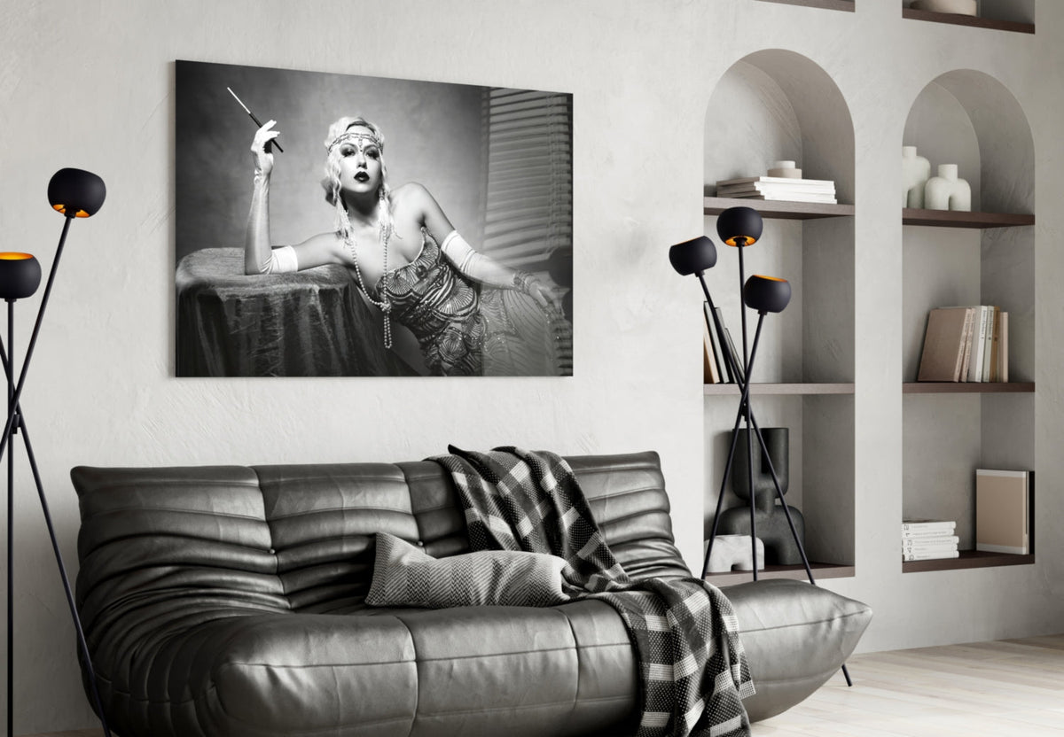 Arte de pared de cristal estilo años 20