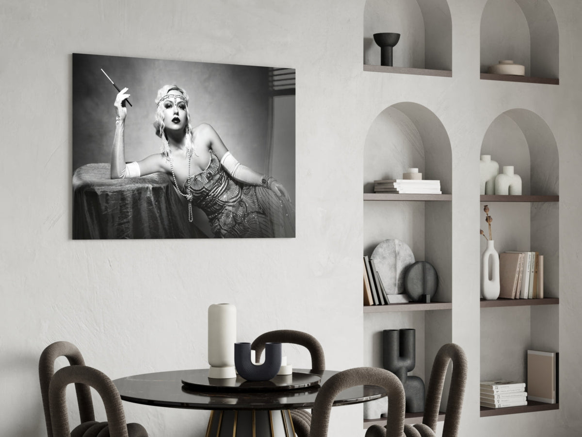 Arte de pared de cristal estilo años 20