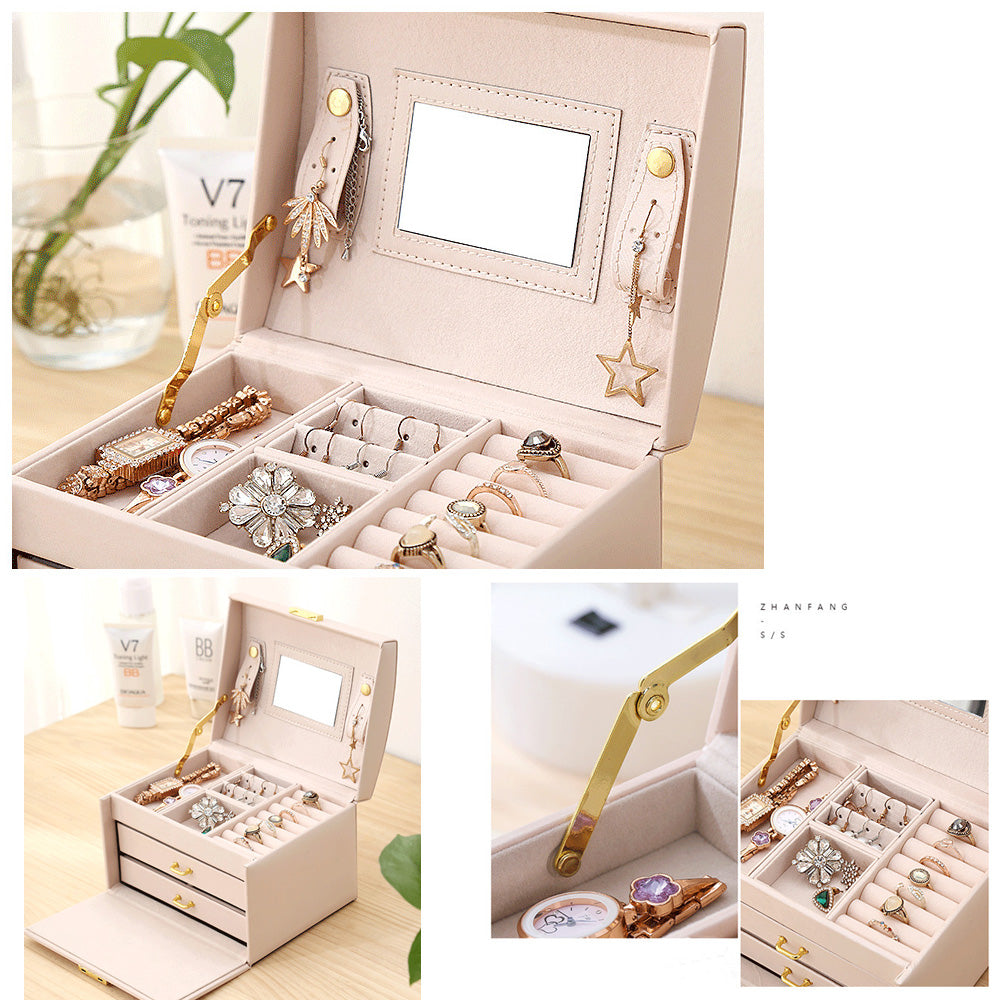 Joyero de piel para pendientes y anillos