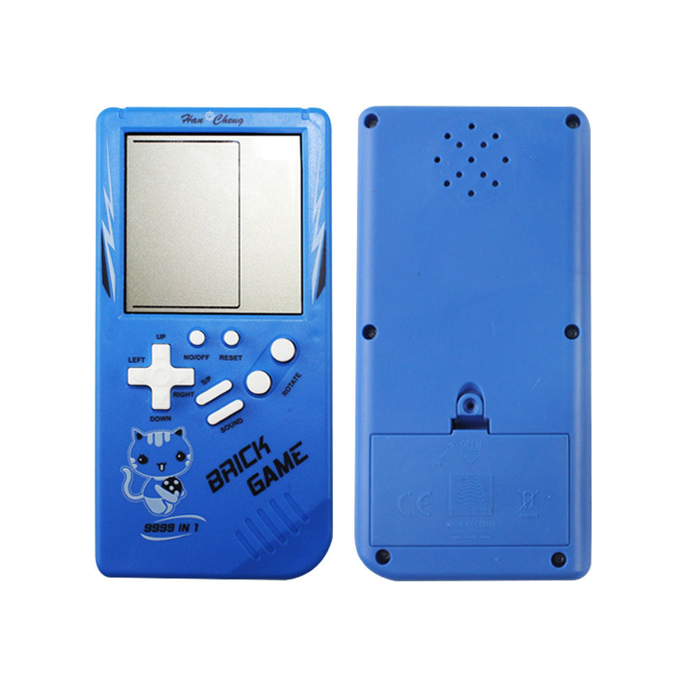 Jugador de juegos Tetris portátil retro de la infancia, amarillo