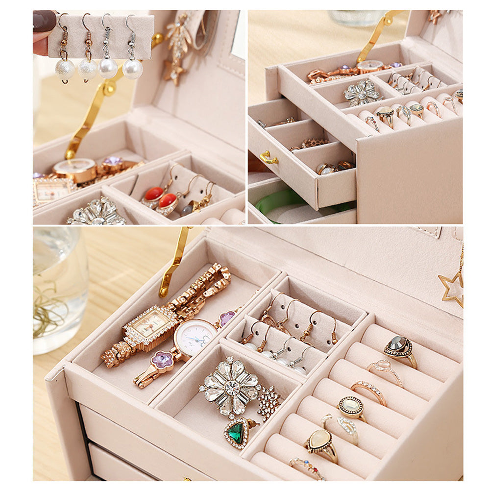 Joyero de piel para pendientes y anillos