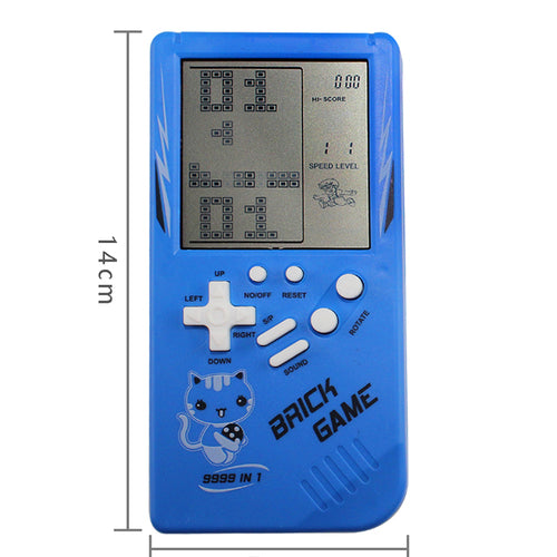Jugador de juegos Tetris portátil retro de la infancia, amarillo