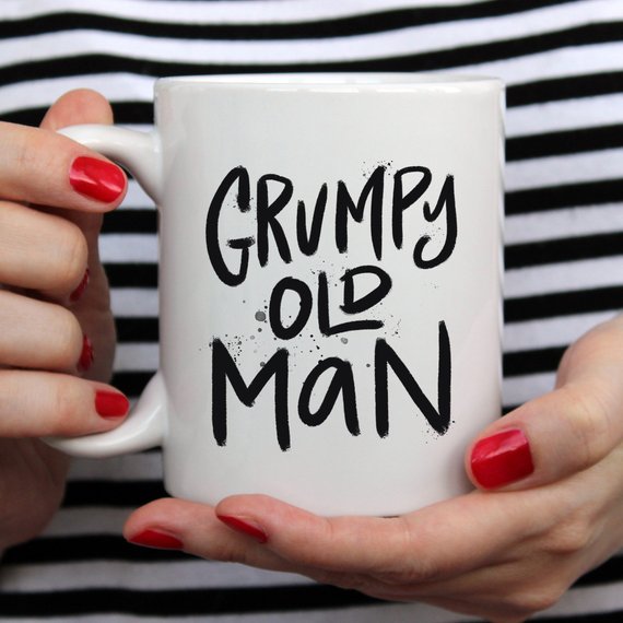 Taza de café divertida de viejo gruñón — Regalo personalizado para el abuelo o papá