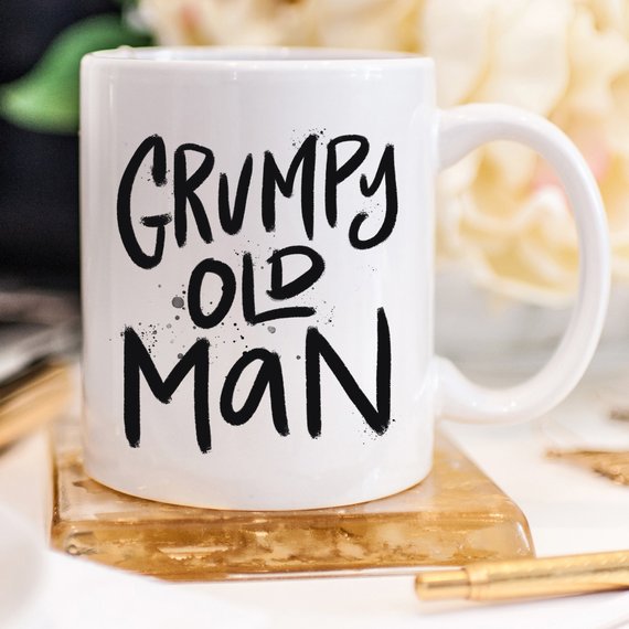 Taza de café divertida de viejo gruñón — Regalo personalizado para el abuelo o papá