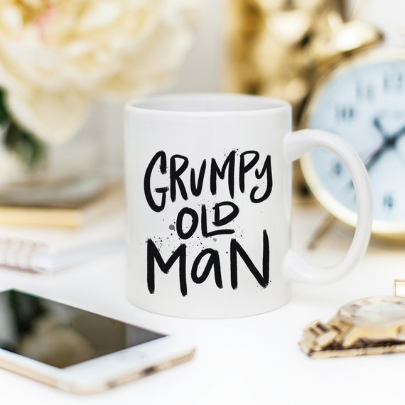 Taza de café divertida de viejo gruñón — Regalo personalizado para el abuelo o papá