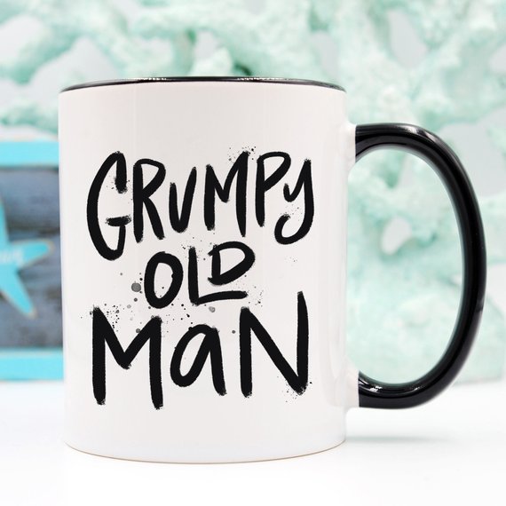 Taza de café divertida de viejo gruñón — Regalo personalizado para el abuelo o papá
