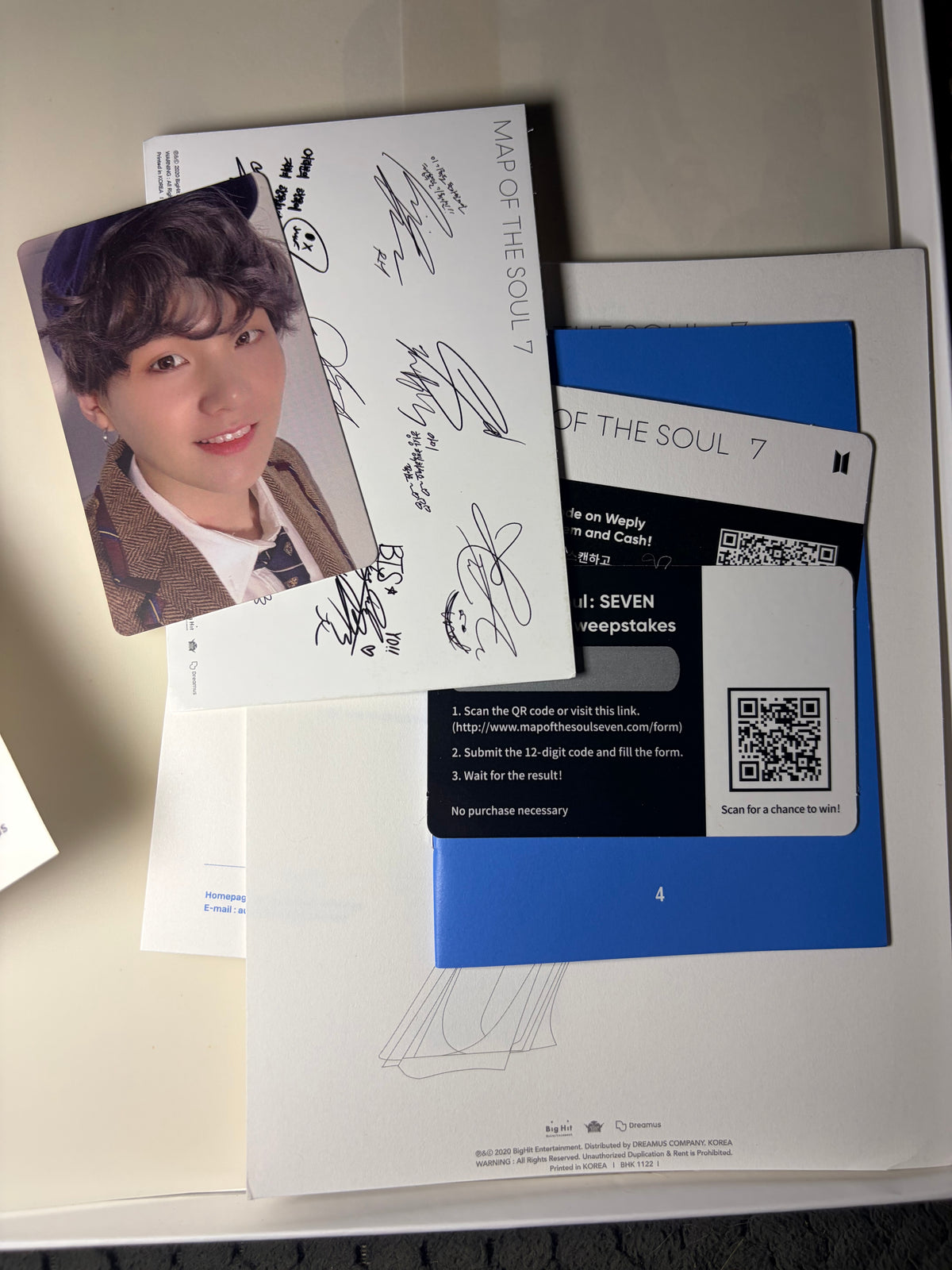 BTS Map of the Soul: 7 — Version 04 Album with Suga (Yoongi) Photocard — Opened, Complete