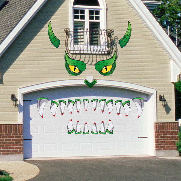 Green Monster Eyes Halloween Door Decal