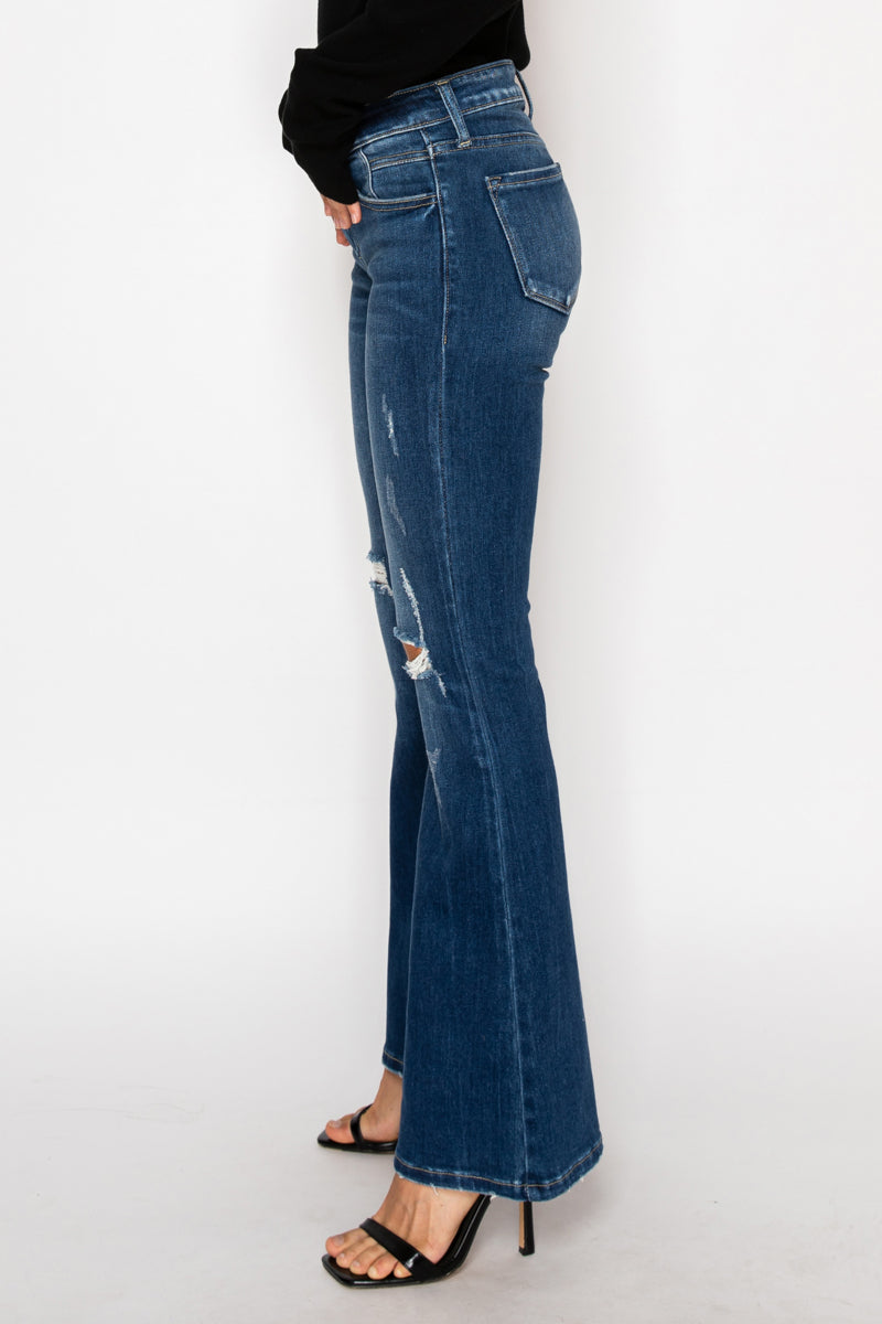 Artemis Vintage Margaret Low Rise Distressed Flare Jeans
