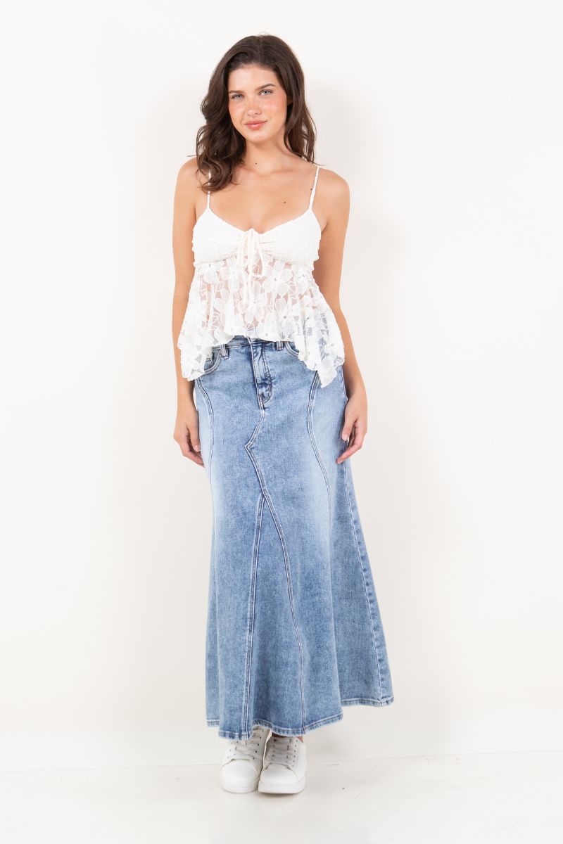 Artemis Vintage Kayla Denim Maxi Skirt