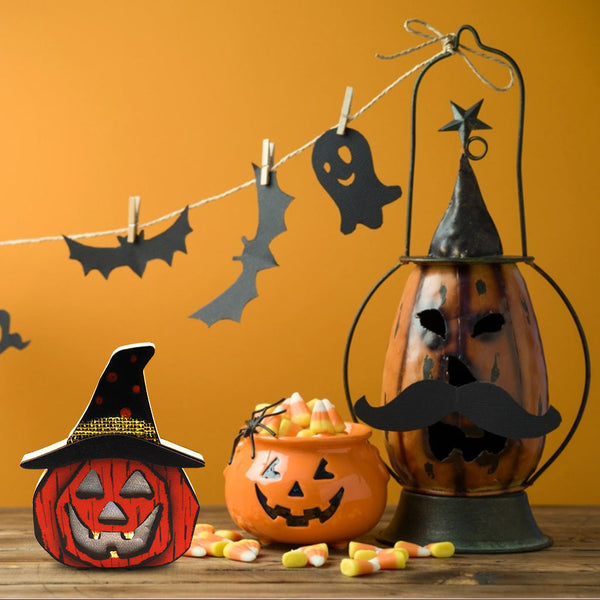 Wooden Pumpkin Lamp