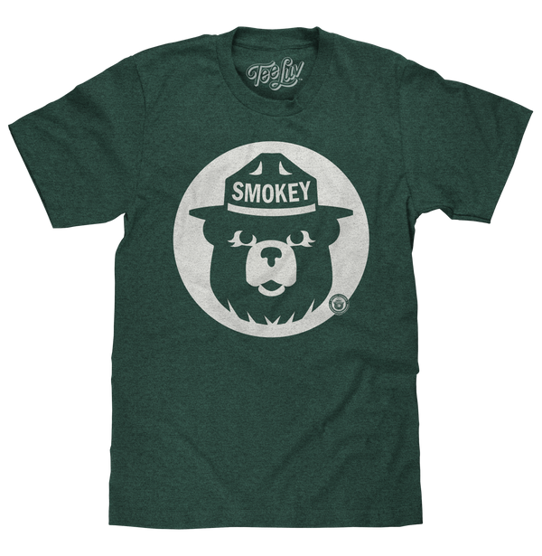 Camiseta retro de Smokey Bear — Verde bosque