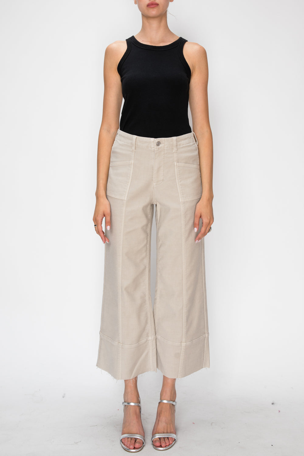 Artemis Vintage High Rise Cropped Palazzo Jeans