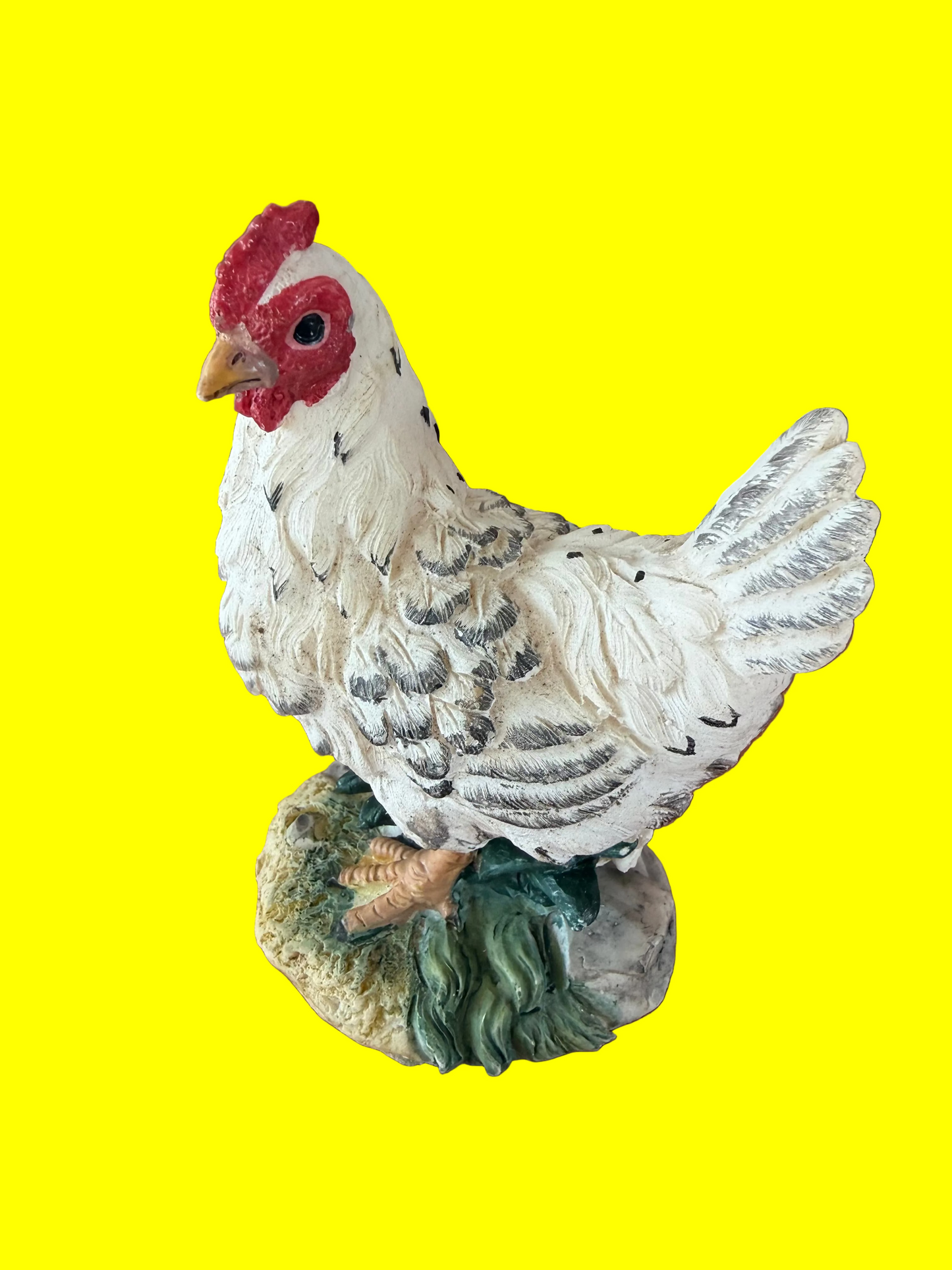 Farmhouse Resin Hen Figurine — Hand-Painted Country Decor