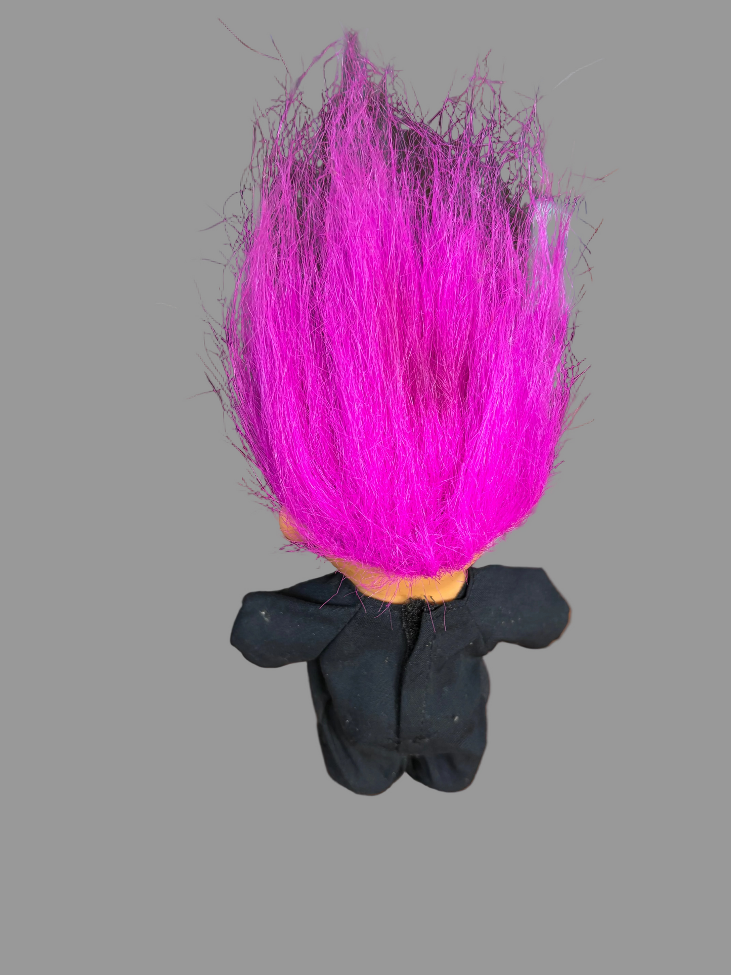 Vintage Russ Berrie Troll Doll — Magenta Hair, Halloween Skeleton Costume