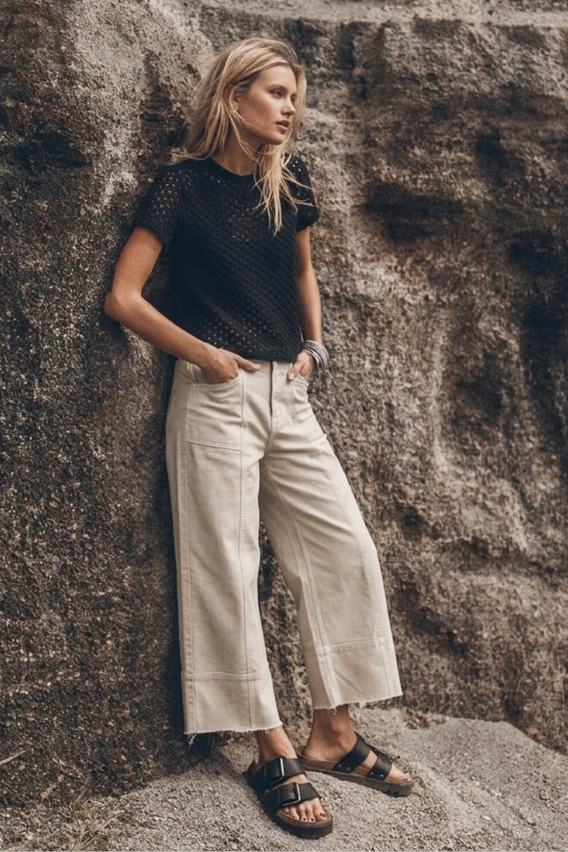 Artemis Vintage High Rise Cropped Palazzo Jeans