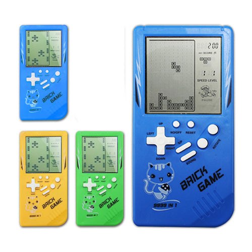 Jugador de juegos Tetris portátil retro de la infancia, amarillo