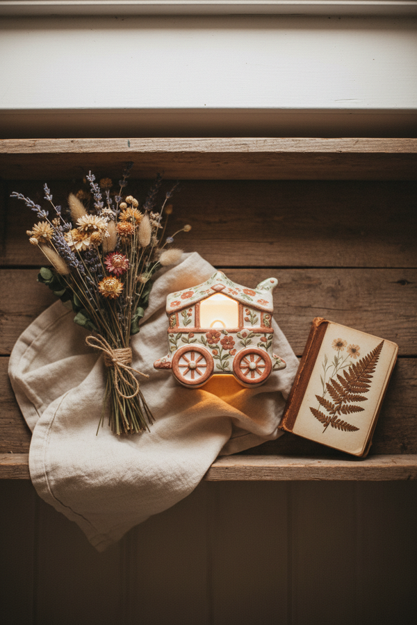 Blue Sky Clayworks Flower Cart Night Light styled lifestyle image