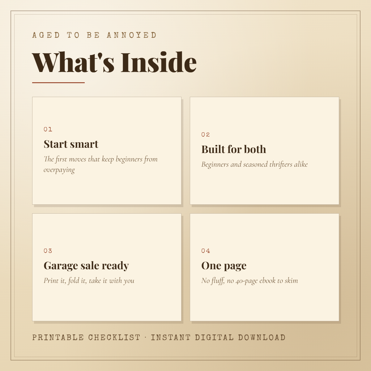 What's inside the Treasure Hunter's Quick Start Checklist