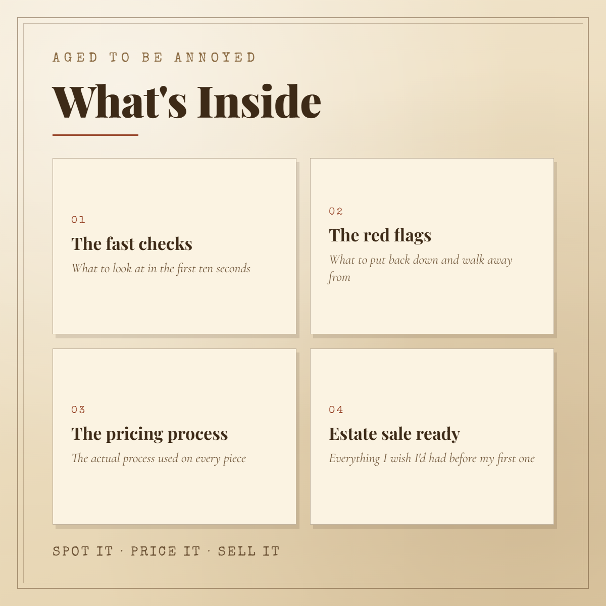 What's inside the Vintage Treasure Value Guide